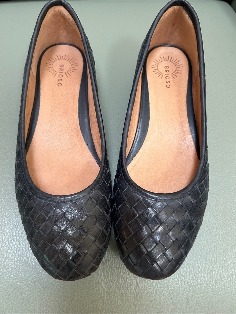 Brioso Navy Mera Woven Leather Shoes
